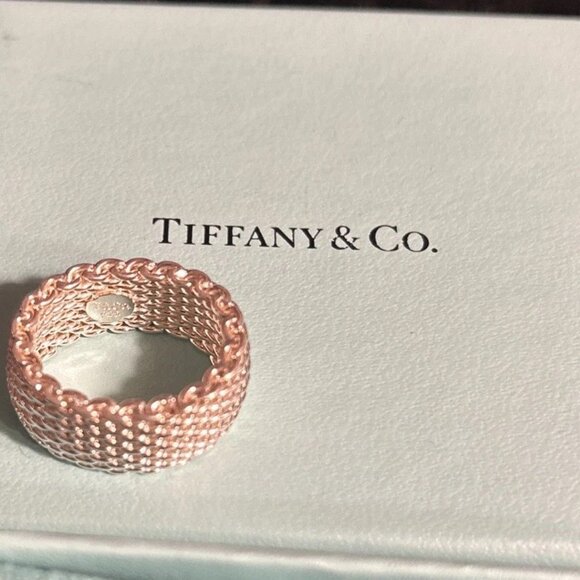 New, Never Worn Tiffany & Co. Sterling Silver Somerset Mesh Ring - size 6 - Picture 3 of 4